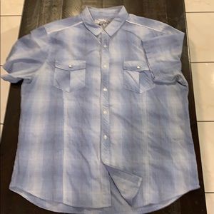 XL Chalk Short Sleeve Button Down Casual Shirt